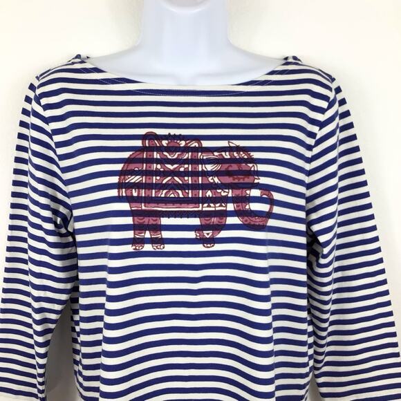 J. Crew SZ Blockprints Hand-Printed Elephant Tee size Small - Picture 2 of 6